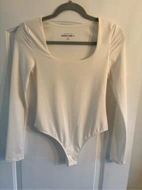 Aeropostale Butter Soft Long Sleeve White Bodysuit